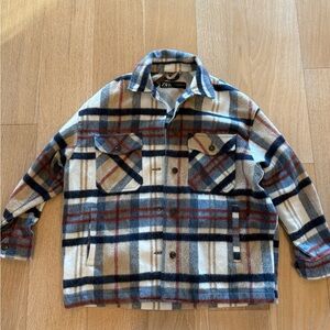 Zara women’s wool blend plaid shirt jacket
